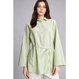 DeFacto %100 Pamuk Regular Fit Flamlı Uzun Kollu Nane Yeşili Tunik H1868AX26SM - Yeşil-GN1172 - 2XL