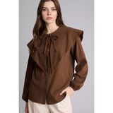 DeFacto %100 Pamuk Regular Fit Flamlı Uzun Kollu Tunik G9244AX26SP - Kahve - BN323