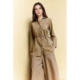 DeFacto %100 Pamuk Regular Fit Flamlı Uzun Kollu Tunik H1868AX26SM - Haki-KH419 - XL