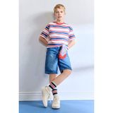 DeFacto %100 Pamuk Regular Fit Jean Şort Erkek Çocuk H3185A826HS - Mavi-NM28 - 5 - 6 Yaş