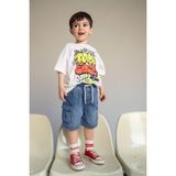 DeFacto %100 Pamuk Regular Fit Lastikli Bel Jean Şort Erkek Bebek G7554A526SM - Mavi-NM28 - 3 - 4 Yaş