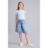 DeFacto %100 Pamuk Regular Fit Mavi Jean Şort Kız Çocuk H8886A826AU - 9 - 10 Yaş - Mavi-NM28