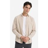 DeFacto %100 Pamuk Regular Fit Polo Yaka Gabardin Uzun Kollu Gömlek F1261AX26SP - Bej-BG766 - XS