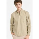 DeFacto %100 Pamuk Regular Fit Polo Yaka Gabardin Uzun Kollu Gömlek F1261AX26SP - Haki-KH404 - XS
