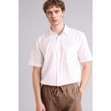 DeFacto %100 Pamuk Regular Fit Polo Yaka Kısa Kollu Gömlek D7551AX26SP - Beyaz-WT34 - 3XL