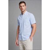DeFacto %100 Pamuk Regular Fit Polo Yaka Kısa Kollu Gömlek D7551AX26SP - Turkuaz-TR523 - XL