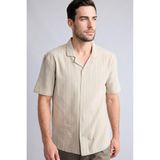 DeFacto %100 Pamuk Regular Fit Polo Yaka Kısa Kollu Gömlek H5633AX26SM - Haki-KH475