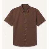 DeFacto %100 Pamuk Regular Fit Polo Yaka Kısa Kollu Kahverengi Gömlek D7551AX26SP - XS - Kahve-BN327