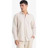 DeFacto %100 Pamuk Regular Fit Polo Yaka Uzun Kollu Basic Gömlek E7741AX26SP - Ekru-ER22 - XL