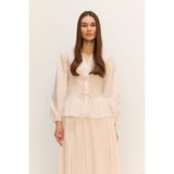 DeFacto %100 Pamuk Regular Fıt V Yaka Poplin Bluz Tunik F2720AX25SM