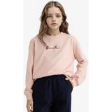 DeFacto %100 Pamuk Relax Fit Bisiklet Yaka Baskılı Sweatshirt Kız Çocuk E8817A825AU - 5 - 6 Yaş - Bej-BG55