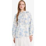 DeFacto %100 Pamuk Relax Fit Çiçekli Vual Gömlek Tunik F4558AX25HS - Mavi-BE751 - 40
