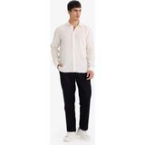 DeFacto %100 Pamuk Relax Fit Düz Paça Keten Görünümlü Yazlık Kumaş Pantolon D4251AX26SP - Siyah-BK27 - 30