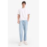 Defacto %100 Pamuk Relax Fit Geniş Paça Jean Kar Yıkamalı Pantolon E1376ax25smnm39 Mavi