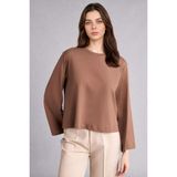 DeFacto %100 Pamuk Relax Fit Penye Uzun Kollu Kahverengi Tunik H7196AX26SM - Kahve-BN254 - 2XL