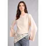 DeFacto %100 Pamuk Relax Fit Penye Uzun Kollu Taş Tunik H7196AX26SM - Ekru-ER83 - 2XL