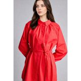 DeFacto %100 Pamuk Relax Fit Poplin Uzun Kollu Kırmızı Tunik G7704AX26SP - Kırmızı-RD256