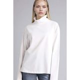 DeFacto %100 Pamuk Relax Fit Yarım Balıkçı Yaka Premium Tişört G9576AX26SP - Ekru-ER105 - XL
