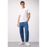 Defacto %100 Pamuk Relaxed Slouchy Fit Rahat Kesim Düz Paça Jean Yıkamalı Pantolon E5387AX25SP Mavi