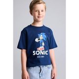 DeFacto %100 Pamuk Sonic The Hedgehog Lisanslı New Regular Fit Bisiklet Yaka Kısa Kollu Lacivert Tişört Erkek Çocuk H8435A826HS - Lacivert-NV248 - 7 - 8 Yaş