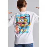 DeFacto %100 Pamuk SpongeBob Sırt Baskılı Oversize Bisiklet Yaka Kısa Kollu Tişört Erkek Çocuk H8259A826HS - Beyaz-WT34 - 7 - 8 Yaş