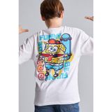 DeFacto %100 Pamuk SpongeBob Sırt Baskılı Oversıze Bisiklet Yaka Kısa Kollu Tişört Erkek Çocuk H8259A826HS