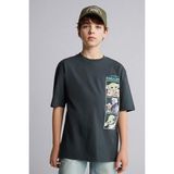 DeFacto %100 Pamuk Star Wars Oversize Bisiklet Yaka Kısa Kollu Tişört Erkek Çocuk G8914A826SM - Antrasit-AR211 - 7 - 8 Yaş
