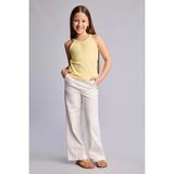 DeFacto %100 Pamuk Straight Fit Geniş Paça Gabardin Pantolon Kız Çocuk H2977A826SM - Ekru-ER105 - 11 - 12 Yaş