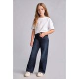 DeFacto %100 Pamuk Straight Wide Jean Lacivert Pantolon Kız Çocuk H6246A826AU - Mavi-NM34 - 9 - 10 Yaş
