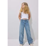 DeFacto %100 Pamuk Straight Wide Jean Mavi Pantolon Kız Çocuk I1961A826AU - Mavi-NM28 - 11 - 12 Yaş