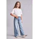 DeFacto %100 Pamuk Straight Wide Jean Mavi Pantolon Kız Çocuk I1961A826AU - Mavi-NM28 - 13 - 14 Yaş