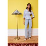 DeFacto %100 Pamuk Straight Wide Yüksek Bel Geniş Paça Uzun Jean Kar Yıkamalı Pantolon H1062AX26SM - İndigo-NM85 - 44