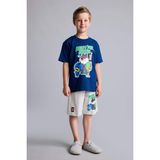 DeFacto %100 Pamuk Süper 1 Takım Lisanslı Regular Fit Elastik Bel 2'li Lacivert Pijama Takımı Erkek Çocuk H7975A826HS - Lacivert-NV30