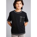DeFacto %100 Pamuk Tişört Erkek Çocuk G7138A826SM - Siyah-BK81 - 7 - 8 Yaş