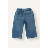 DeFacto %100 Pamuk Wide Leg Beli Lastikli Bağcıklı Jean Pantolon Kız Bebek H7103A526AU