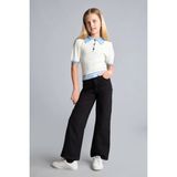 DeFacto %100 Pamuk Wide Leg Düz Paça Cepli Gabardin Pantolon Kız Çocuk H9668A826AU - Siyah-BK27 - 11 - 12 Yaş