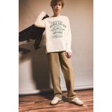 DeFacto %100 Pamuk Wide Leg Düz Paça Jean Pantolon Erkek Çocuk G1633A825AU - Ekru-NM86 - 8 - 9 Yaş