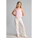 DeFacto %100 Pamuk Wide Leg Esnek Belli Brode Detaylı Pantolon Kız Çocuk G7423A826HS - Beyaz-WT34 - 7 - 8 Yaş