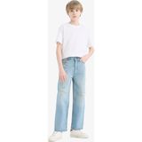 DeFacto %100 Pamuk Wide Leg Geniş Paça Jean Pantolon Erkek Çocuk D6844A825SM - 8 - 9 Yaş - -- - Mavi-NM28