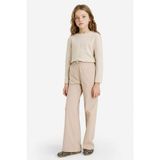 DeFacto %100 Pamuk Wide Leg Pantolon Kız Çocuk G0338A826SP - Bej-BG187 - 11 - 12 Yaş