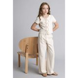 DeFacto %100 Pamuk Wide Leg Pantolon Kız Çocuk G0608A826SM - Bej-BG737 - 13 - 14 Yaş