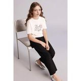 DeFacto %100 Pamuk Wide Leg Pantolon Kız Çocuk G0608A826SM - Siyah-BK34 - 11 - 12 Yaş