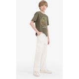 DeFacto %100 Pamuk Wide Leg Standart Paça Gabardin Pantolon Erkek Çocuk E1586A825SM - Ekru-ER77 - 8 - 9 Yaş