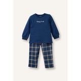 DeFacto %100 Pamuklu Baskılı 2'li Pijama Takımı Erkek Bebek G7134A526SP - Lacivert-NV30 - 4 - 5 Yaş