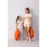DeFacto %100 Pamuklu Baskılı Beli Lastikli Pijama Takımı Kız Çocuk E6234A825SM - Somon - Dropsuz - 8 - 9 Yaş