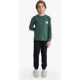DeFacto %100 Pamuklu Baskılı Pijama Takımı Erkek Çocuk F3346A825WN - Yeşil - Dropsuz - 5 - 6 Yaş