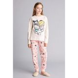 DeFacto %100 Pamuklu Hello Kıtty 2'li Pijama Takımı Kız Çocuk H1070A826SP - Ekru-ER100 - 8 - 9 Yaş