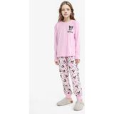 DeFacto %100 Pamuklu Kuromı Beli Lastikli Pijama Takımı Kız Çocuk F7358A825AU - Lila - Dropsuz - 5 - 6 Yaş