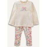 DeFacto 2'li Pijama Takımı Kız Bebek H2653A526SP - Ekru-ER99 - 3 - 4 Yaş