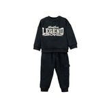 DeFacto 2'li Takım Baskılı Sweatshirt Eşofman Altı Erkek Bebek, 12-18 AY, G5132A525WN, Antrasit-AR202, erkek-bebek